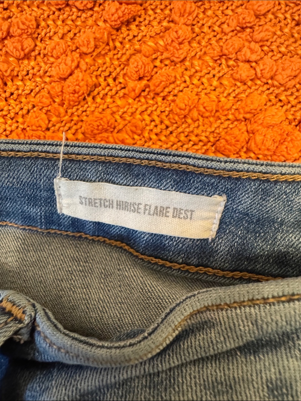 Women's Light Blue Distressed Flare Jeans - Picture 3 of 3